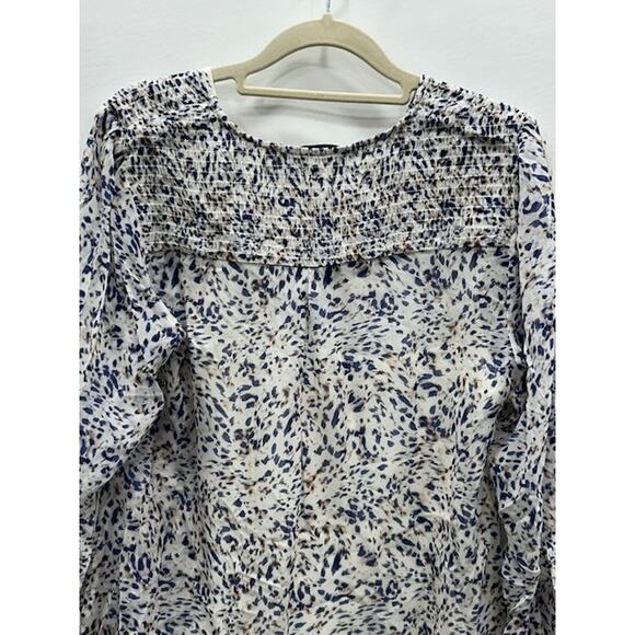 NWT Hale Bob Womens‎ Tops Flared Sleeve V-Neck Button Front Printed Ivory Size M - Picture 6 of 13